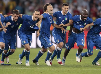 The Italian players after the shootout.