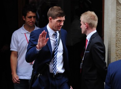 Steven Gerrard leaves the England team hotel in Krakow today.