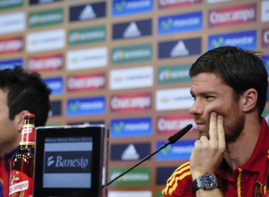 Alonso and Fabregas take questions from the media.
