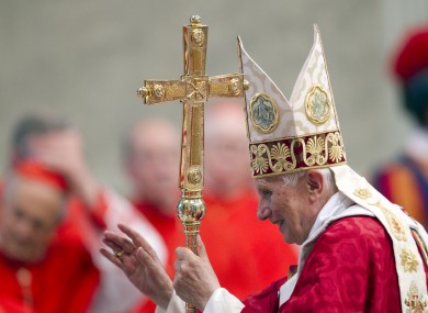Pope Benedict after celebrating mass in St Peter's Basilica in Rome earlier today