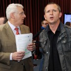 'Uh Oh' - Socialist TD Joe Higgins and People Before Profit TD Richard Boyd Barrett pictured as results come in at centre in Dublin Castle. (Laura Hutton/Photocall Ireland)
