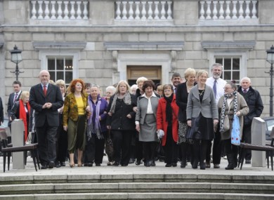 Symphysiotomy survivors at Leinster House last March.