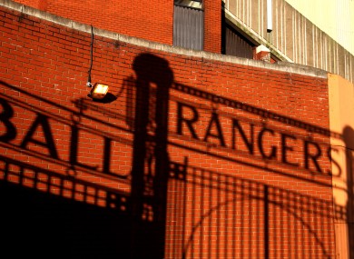 Sun setting on Ibrox.
