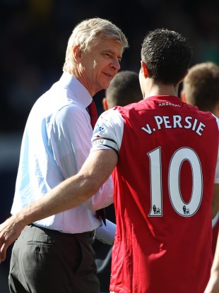 Arsene Wenger and Robin van Persie in happier times.