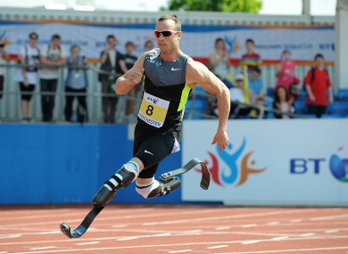 Pistorius competing in Manchester last May.