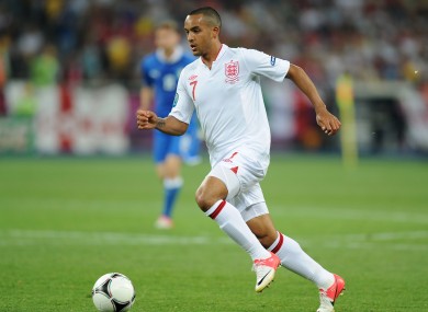 Walcott playing for England at Euro 2012.