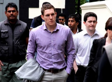John McAreavey outside the Supreme Court in Port Louis, Mauritius during the murder trial