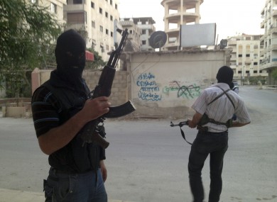 Free Syrian Army fighters in Damascus