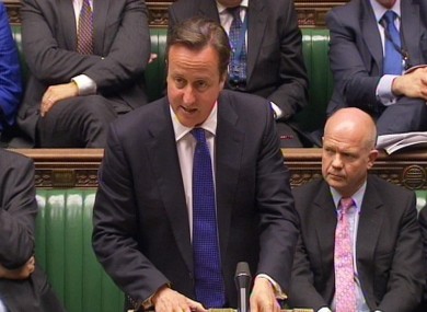 David Cameron in the House of Commons today
