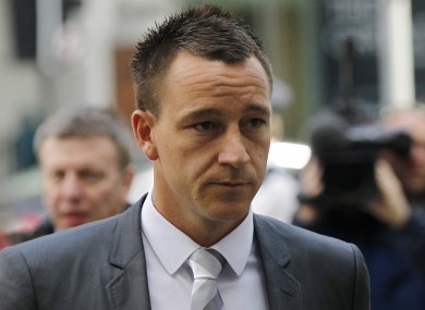 John Terry arrives at Westminster Magistrates Courts in London this morning.