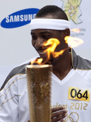 Idowu was carrying the Olympic torch in London at the weekend.
