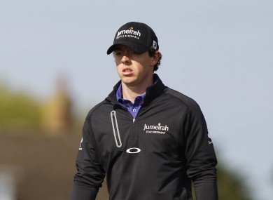 Rory McIlroy walks down the 2nd fairway.