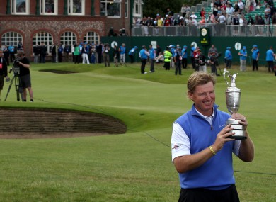 Ernie els with the famous Claret Jug.