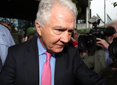 Seán FitzPatrick leaves court in Dublin today