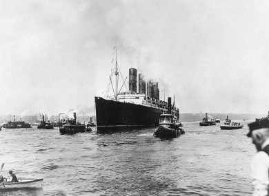 The Lusitania sailing from New York on 1st May 1915 on her last voyage