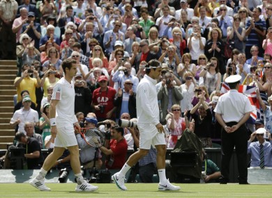 Andy Murray plays follow the leader before the 2012 Mens' Final.
