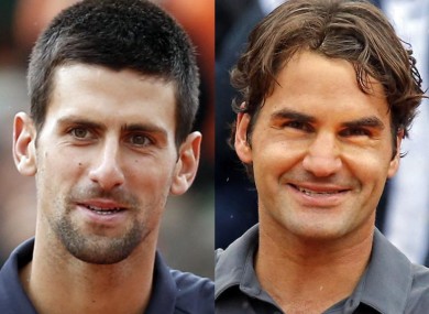 Face off: Novak Djokovic and Roger Federer.