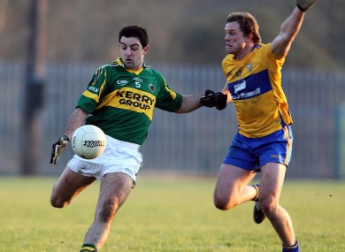 Kerry's Aidan O'Mahony in action against Clare's Niall Browne in last year's McGrath Cup final.