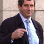 Bird outside the courts for the Beverley Cooper Flynn case in 2004. 