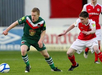 Ian Bermingham (right) and Daryl Horgan of Cork.