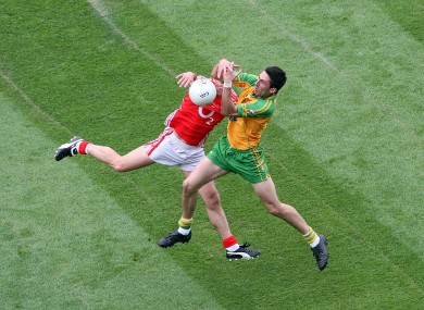 Kavanagh competes against Cork's John Miskella during the 2009 quarter-final.