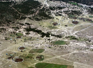 A general view from the air of the Masai Mara desert in Kenya