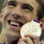 United States' Michael Phelps at the Aquatics Centre in the Olympic Park during the 2012 Summer Olympics in London, Tuesday, July 31, 2012. (AP Photo/Matt Slocum)