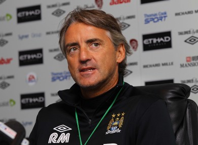Roberto Mancini at Carrington today.