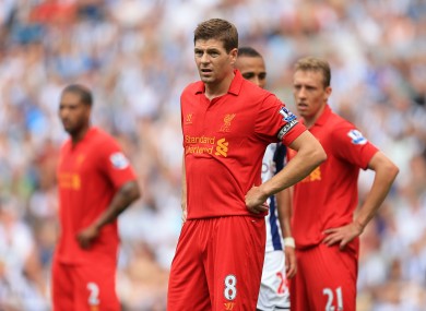 A dejected Gerrard on Saturday.