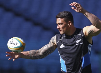 Sonny Bill Williams starts at inside centre for the All Blacks.