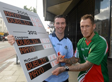 Ray Cosgrove (Dublin) and Ciaran McDonald (Mayo) at a Vodafone GAA Press Conference ahead of next Sunday's All-Ireland semi-final.