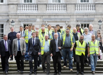 Lagan Brick workers at the Dáil in July