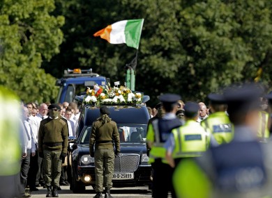 The procession at the funeral of Alan Ryan in Dublin last Saturday
