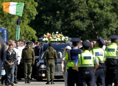 The funeral of Alan Ryan at the Church of the Holy Trinity in Balgriffen last Saturday