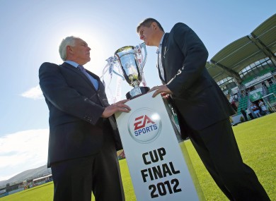 New challenge: Drogheda United manager Mick Cooke, left, and Shamrock Rovers director of football Brian Laws.