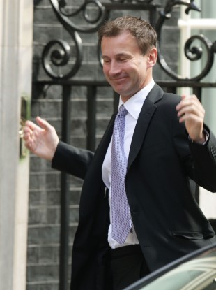 Jeremy Hunt arriving at No 10 Downing Street in central London today