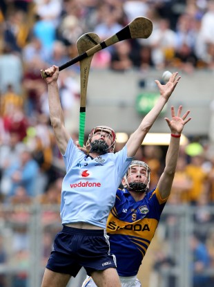 Dublin's Cormac Costello and Tipperary's John McGrath during today's game.