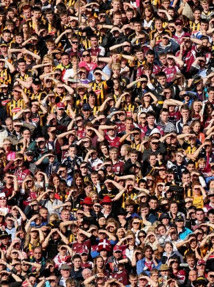 Fans on Hill 16 today.