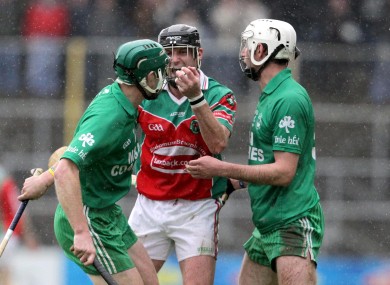 Jackie Tyrell of James Stephens confronts Henry Shefflin of Ballyhale Shamrocks in last year's Kilkenny SHC final.
