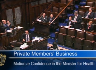 The scene in the Dáil earlier this evening.