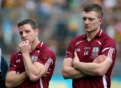 Galway's Andy Smith and Joe Cannning disappointed after the game.