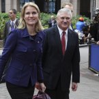 Denmark's Prime Minister Helle Thorning-Schmidt. Blonde and bombshell are two words that spring to mind. (AP Photo/Yves Logghe)