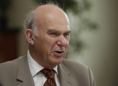 Britian's business secretary Vince Cable