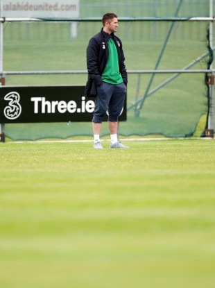 Robbie Keane watches training earlier.