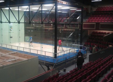 The set-up at CityWest this week for the world championships.
