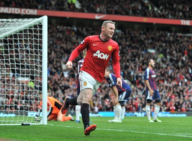 Manchester United's Wayne Rooney celebrates scoring his side's first goal of the game.