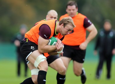 Ulster flanker Stephen Ferris in training with Ireland.