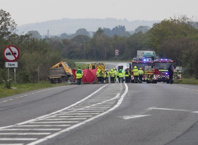 The scene of the crash this afternoon