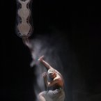 Russian artist performs during the 25th International Festival of Modern Choreography in Vitebsk, Belarus, late Wednesday, Nov. 21, 2012. Dancers from Germany, Estonia, Lithuania, Poland, Japan, Ukraine, Switzerland, Italy and other countries take part in the event. (AP Photo/Sergei Grits)