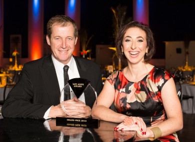 Former Downing Street communications chief Alastair Campbell and IAPI chief Tania Banotti at last night's awards in Dublin